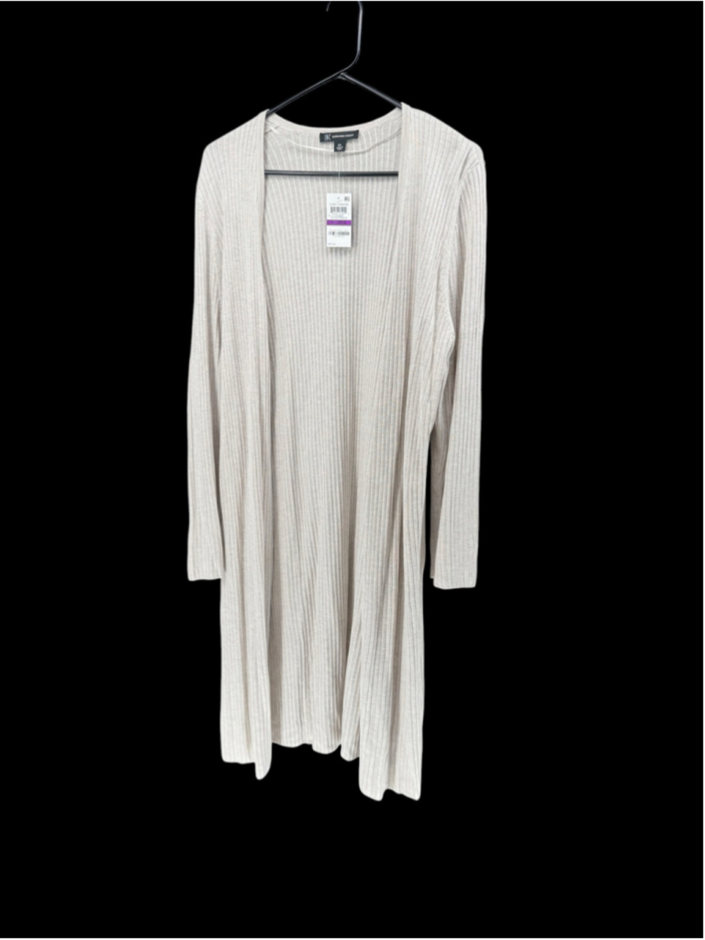 Women's INC International Concepts Beige Ribbed Cardigan Size XXL